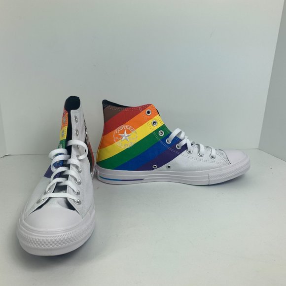 Converse Mens CTAS Hi Pride Canvas 167758C White/University Red/Multi NWB - Picture 7 of 11